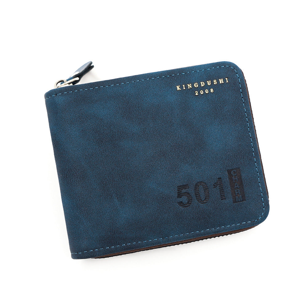 Men's Numbers Embossed Short Large Capacity Scarf Hinge Multi Men's Wallet