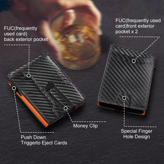 Men's Carbon Fiber Leather Soft Swiping High Men's Wallets