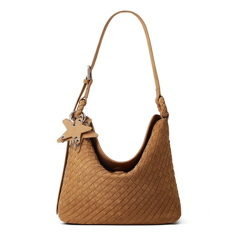 High-grade Hand-woven Suede Large Capacity Fashion Women's Shoulder Bag