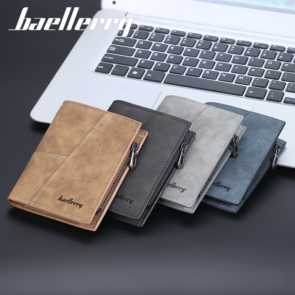 Men's Short Retro Multiple Slots Business Ticket Men's Wallet