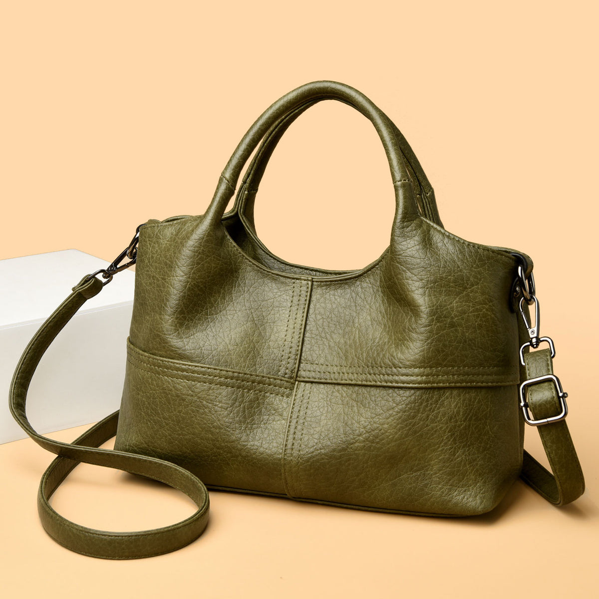 Women's Leather Pattern Soft Surface Textured Large Capacity Bags