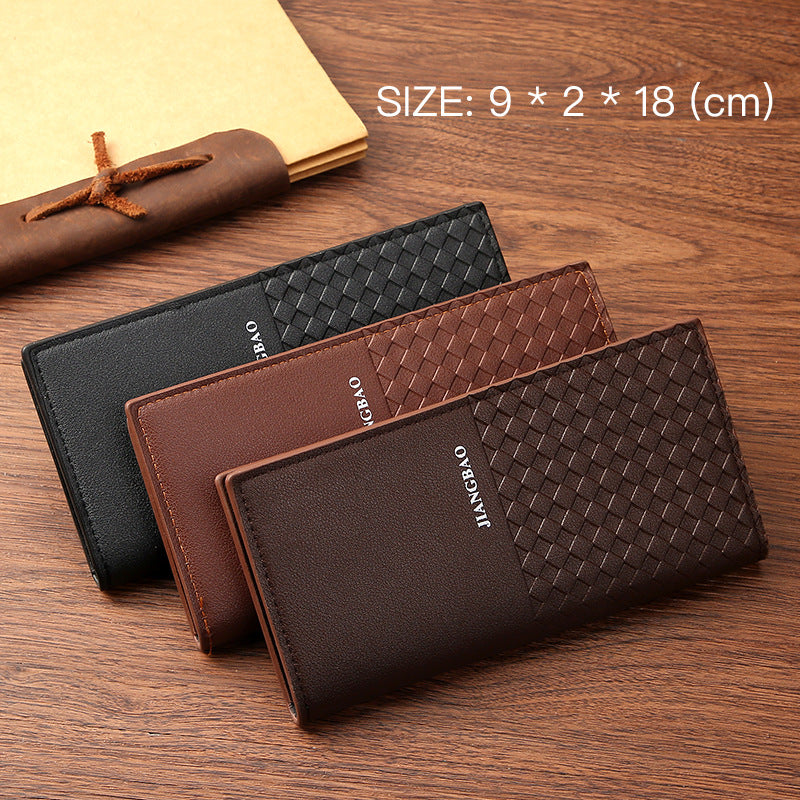 Men's Long Hot Korean Style Plaid Trendy Men's Wallet