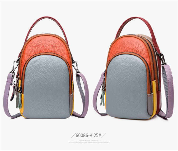 Women's Cow Leather Candy Color Korean Mini Shoulder Bags