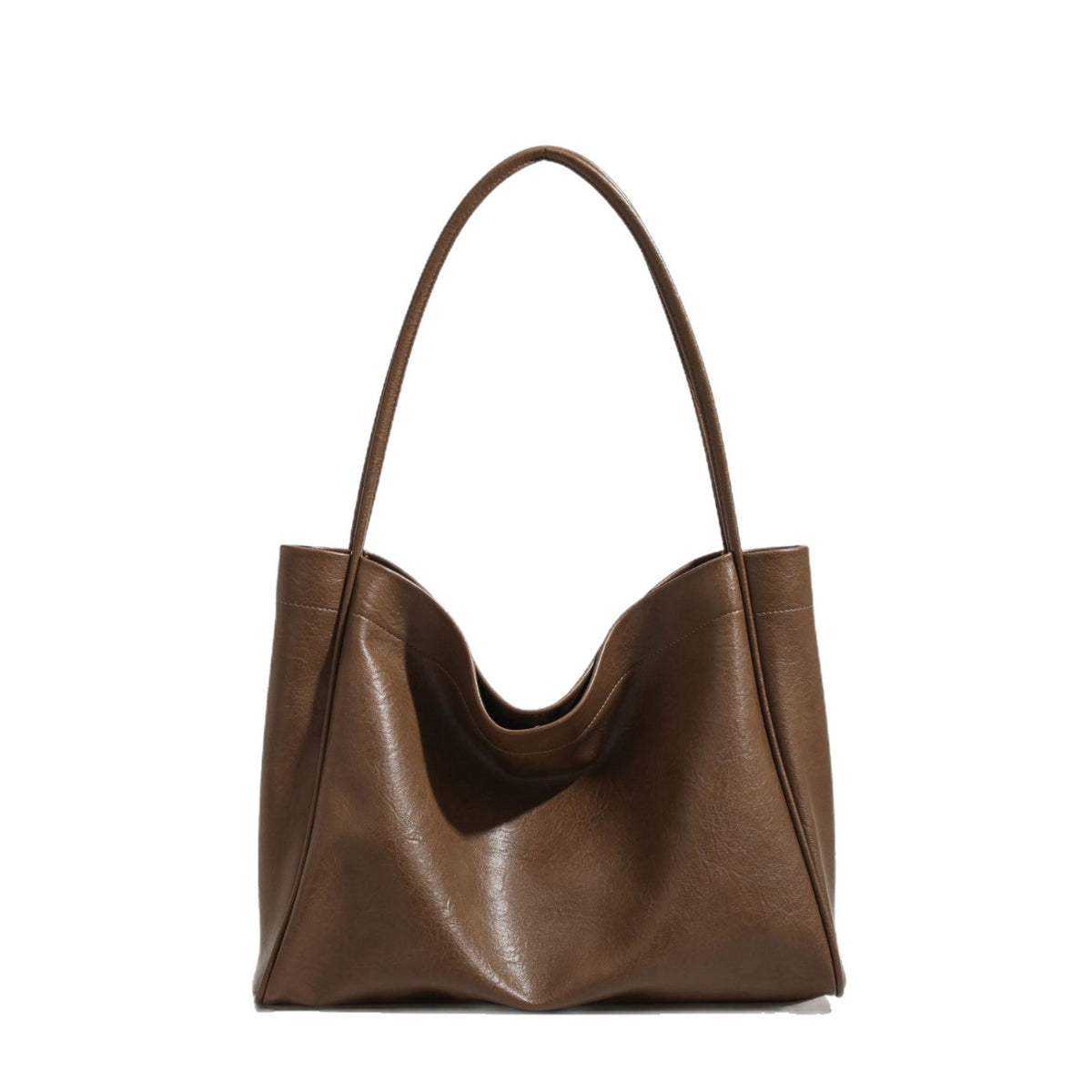 Women's Brown Son Mother Soft Leather Simple Large Capacity Shoulder Bags