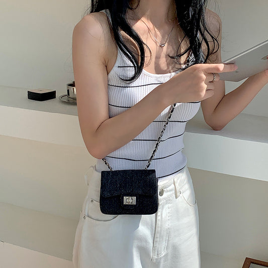Women's High-grade Denim Chain Minority Fashion Mini Style Crossbody Bags