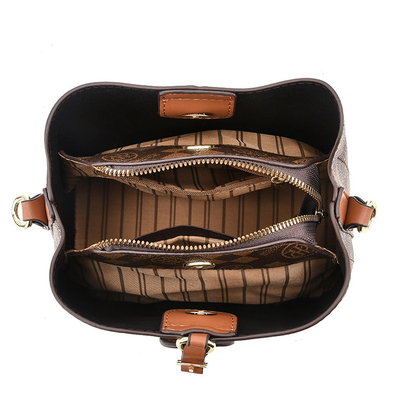 Women's Large Capacity Vintage Print Fashion Bucket Bags