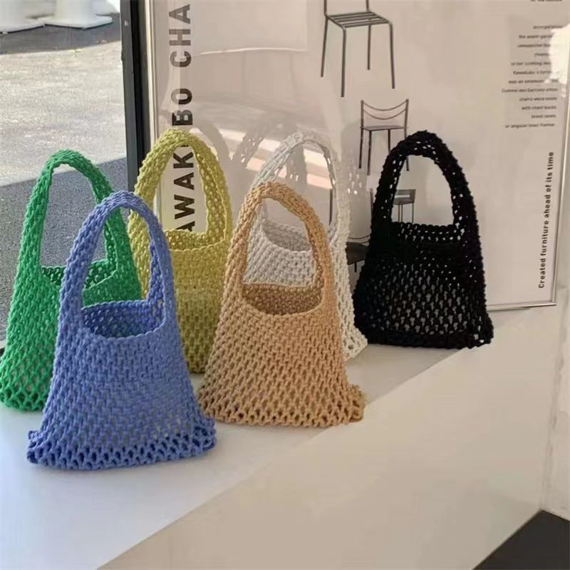 Handmade Woven Cotton String Hollow Style Fresh Bags