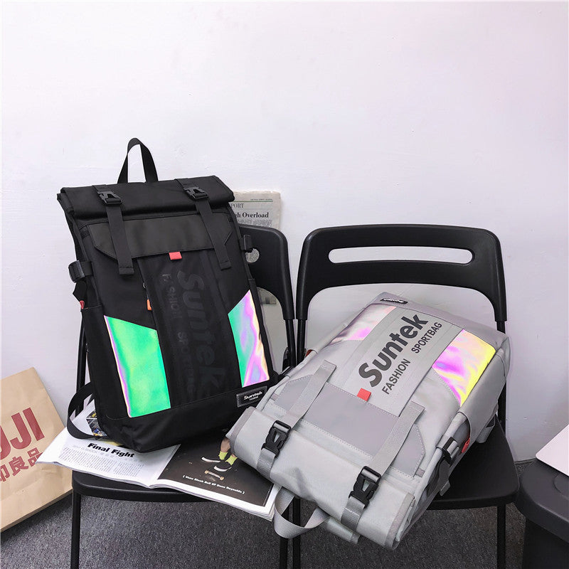 Men's Large Capacity Fashion Reflective Colorful Street Backpacks
