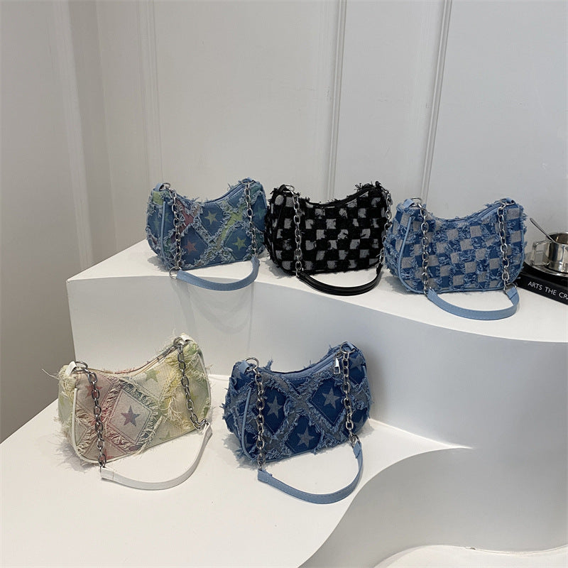 Women's Unique Gradient Denim Fashionable Design Leisure Bags