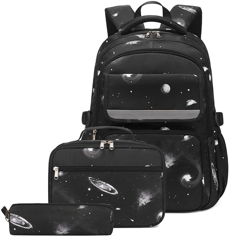 Children's Large Capacity Starry Sky Printed Three-piece Elementary School Students' Schoolbags