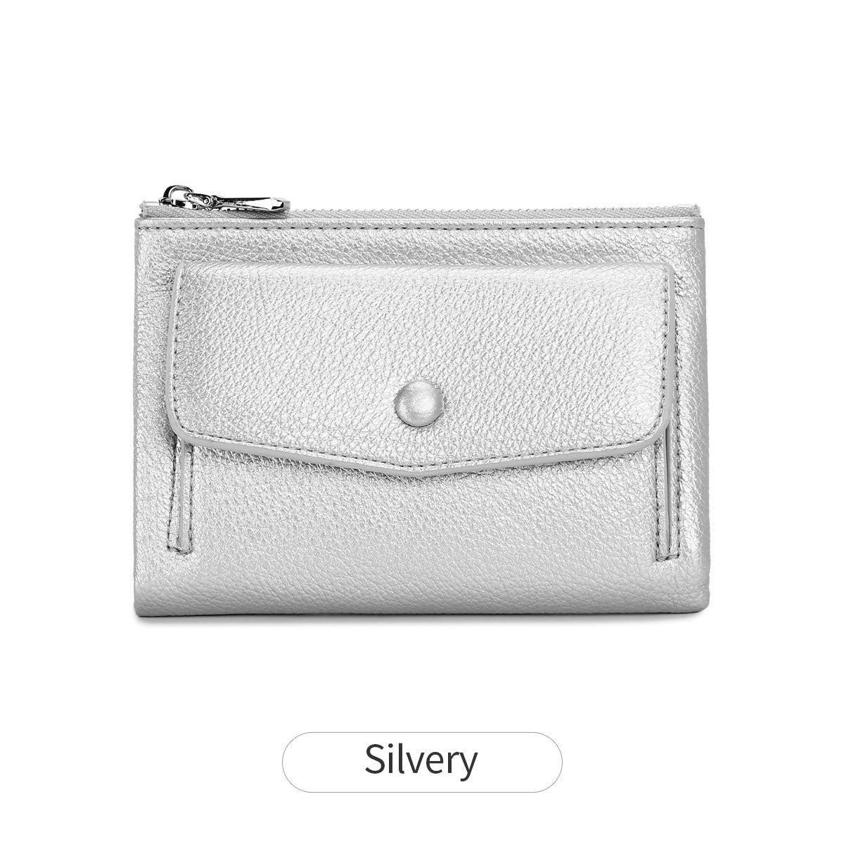 Women's Short Double Zipper Flip Simple Portable Fashion Card Holder