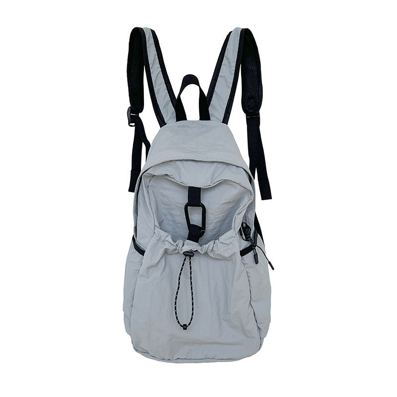 Women's Korean Style Pure Color Nylon Large Backpacks