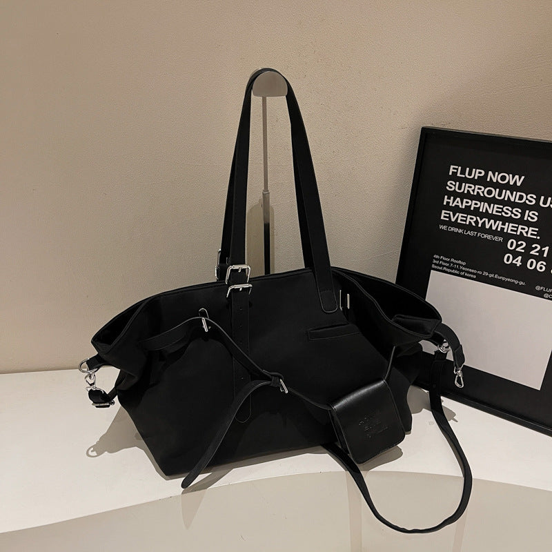 Women's Korean Style Suede Fashionable Retro Large Crossbody Bags