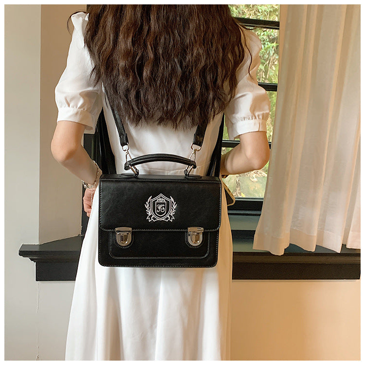 Style Uniform One Black Preppy Postman Shoulder Bags