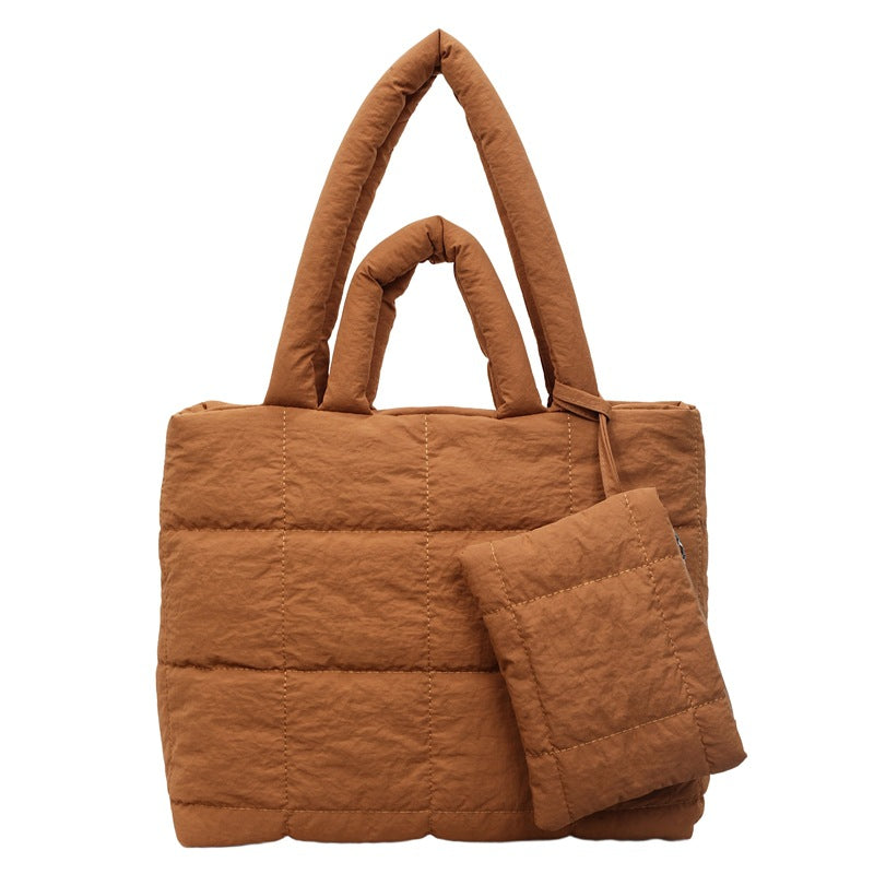 Women's Solid Color Simple Fashion Cotton Coat Women's Shoulder Bag
