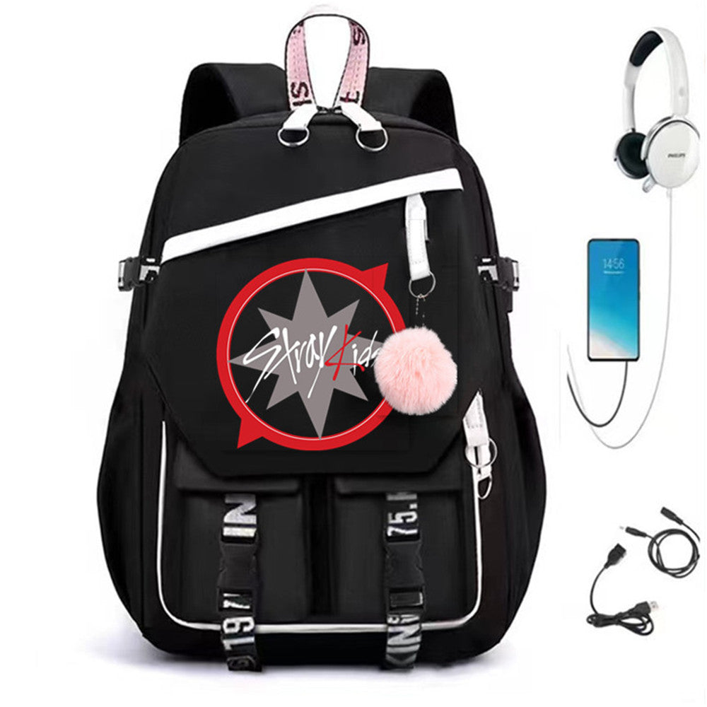 Combination Peripheral Korean Style Charging Large Backpacks