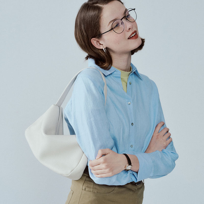 Women's Layer Cowhide French Underarm Portable Shoulder Bags