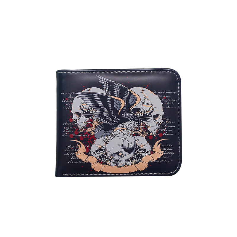 Men's Simple Short Skull Lady's Vintage Printed Purses