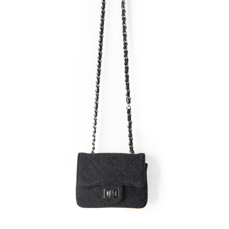 Women's Design Mini Fashionable Diamond Plaid Denim Crossbody Bags