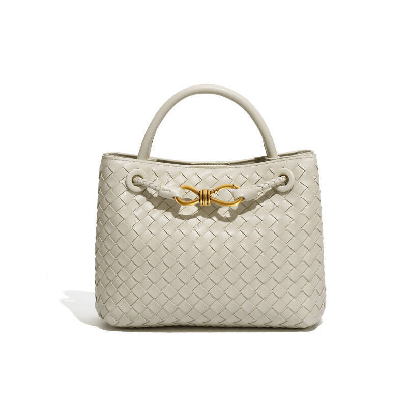 Women's Large Capacity For Pure Color Hand-woven Women's Handbag