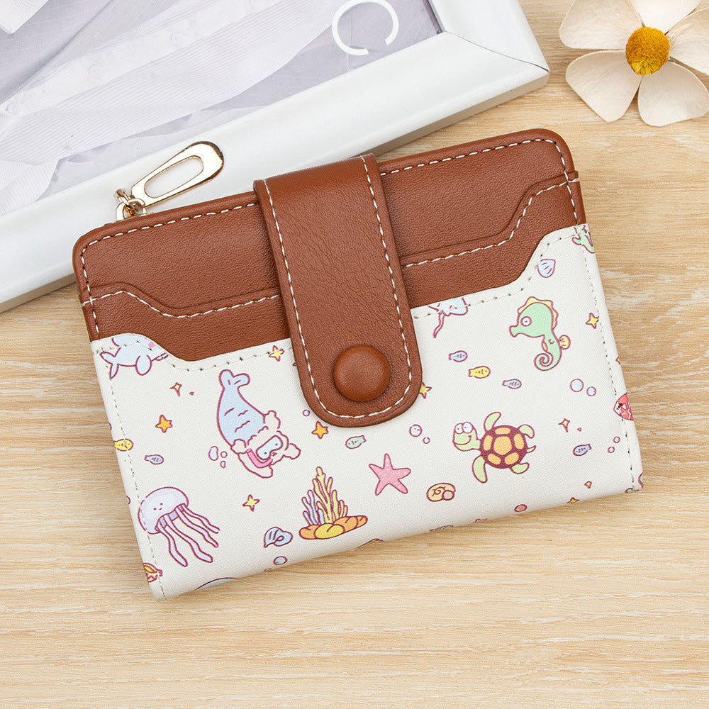Attractive Style Cute Cartoon Short Zipper Coin Purses
