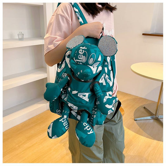 Women's Large Capacity Fashion Letters Contrast Color Backpacks