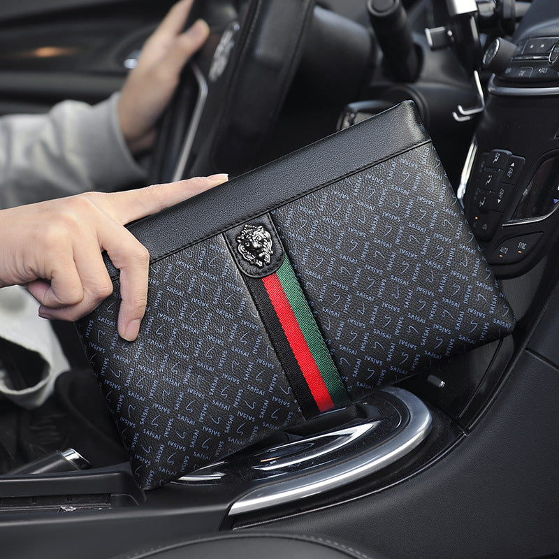 Men's Clutch Leather Fashion Business Envelope Bags