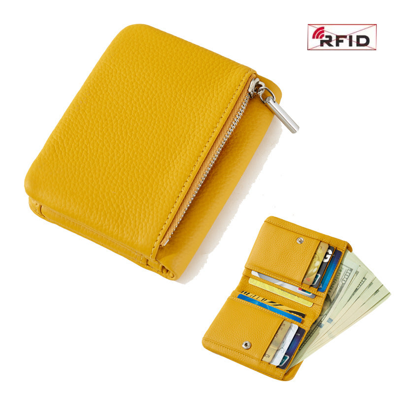First Layer Cowhide Unisex Thin Section Ladies Wallet