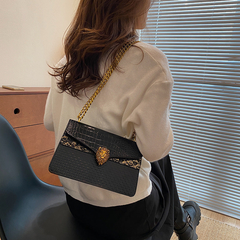 Women's Autumn Advanced Texture Stone Pattern Fashion Shoulder Bags