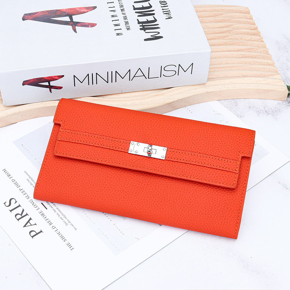 Women's Long Genuine Leather Fashion Kelly Money First Layer Ladies Wallet