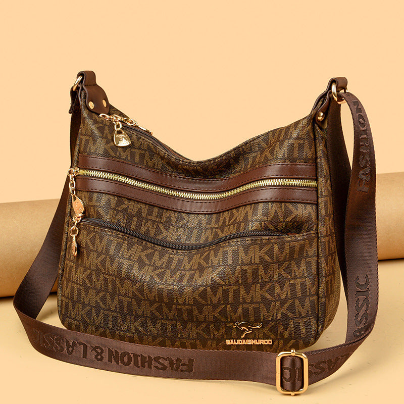 Women's Autumn Korean Style Simple Stitching Mother-in-law Crossbody Bags