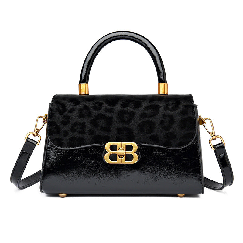 Women's Retro Suede Fashion Portable Trendy Leopard Shoulder Bags