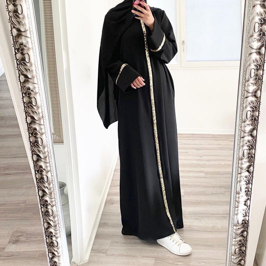 Women's Wear Robe Stitching Trim Sequins Dress Clothing