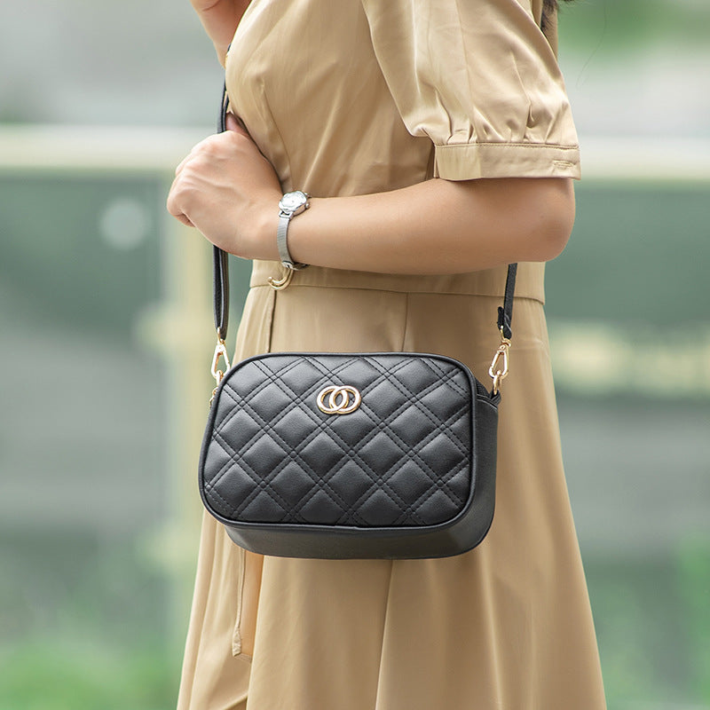 Large Capacity Triple Zipper Fashionable Simple Women's Messenger Bag