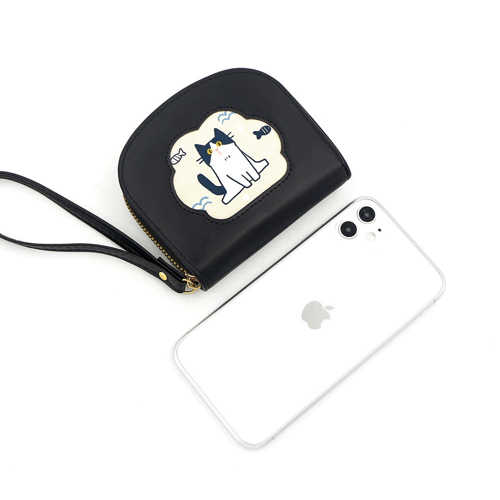 Women's Fashion Short Solid Color Cat Simple Purses