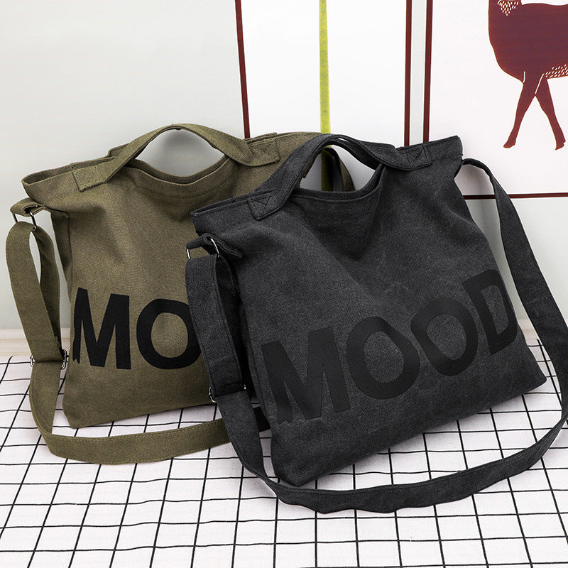 Women's & Men's Canvas Large Capacity Korean Style Tuition Bags