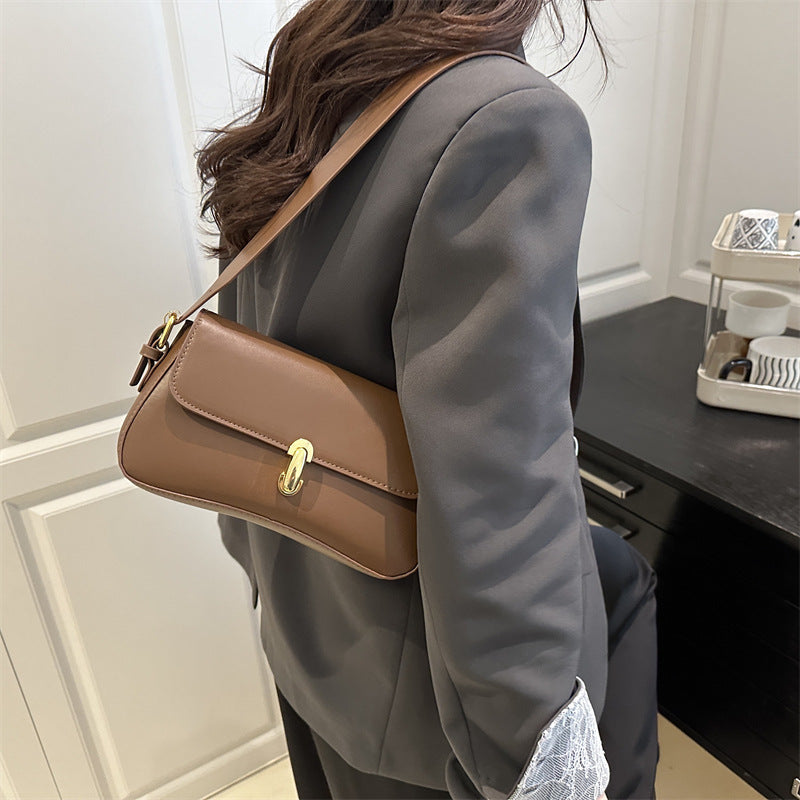Women's Portable Underarm French Style Personality Fashion Retro Lock