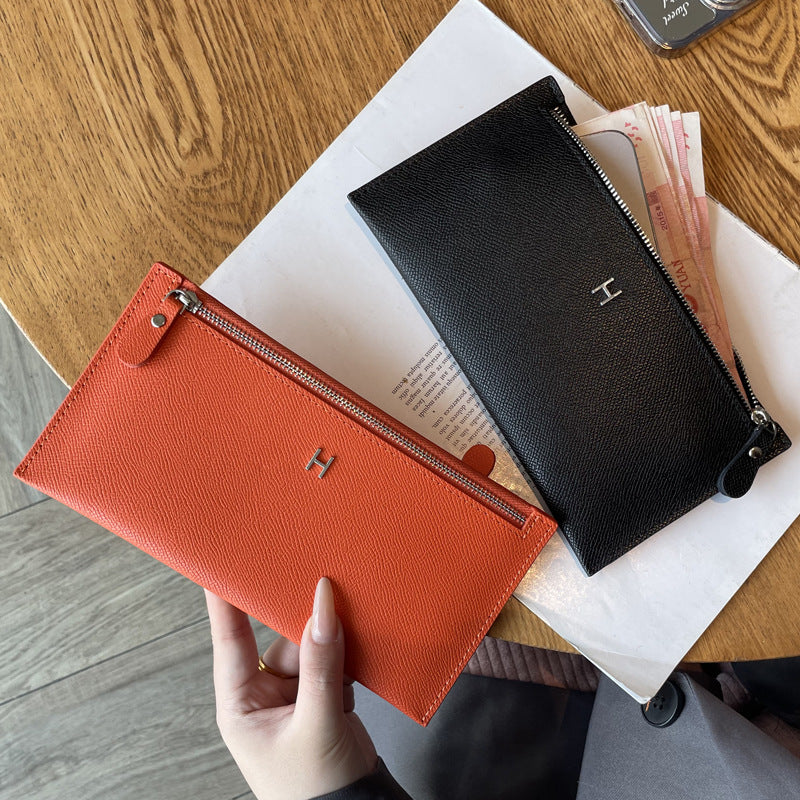 Women's Genuine Leather Exquisite Cowhide Clutch Purses