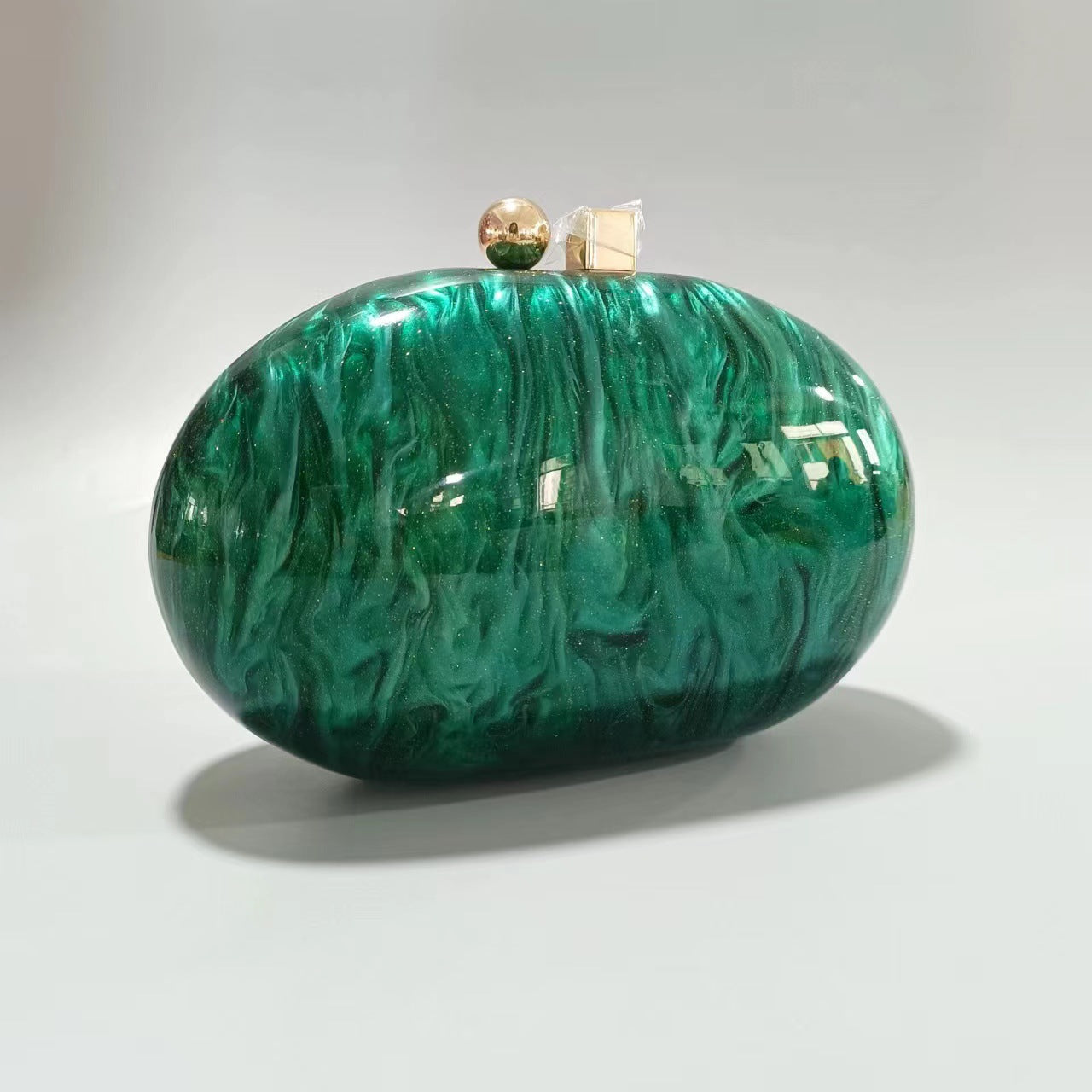 Apricot Pearlescent Coffee Oval Acrylic Head Bags