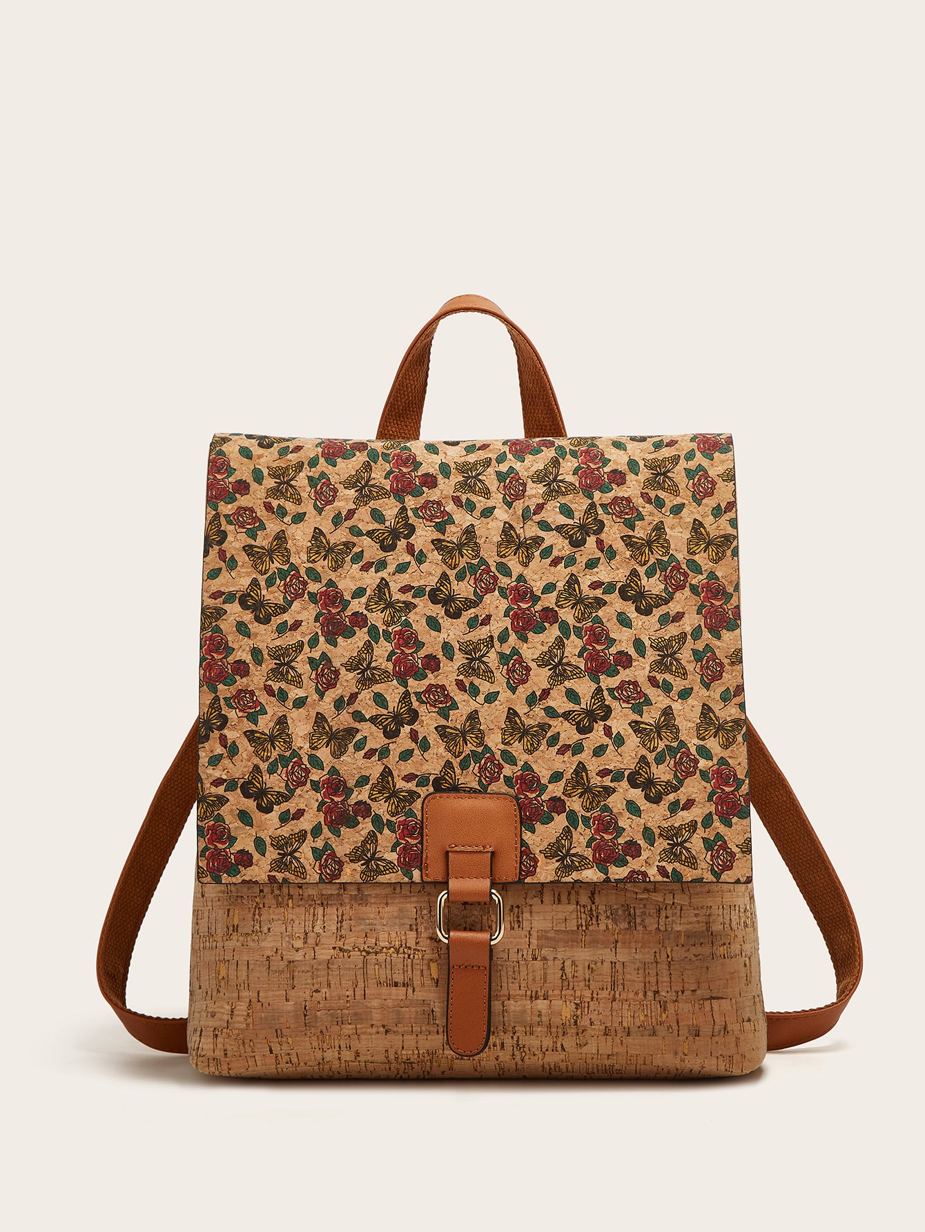 Women's Fashion Vintage Printed Bark Flap Large Backpacks