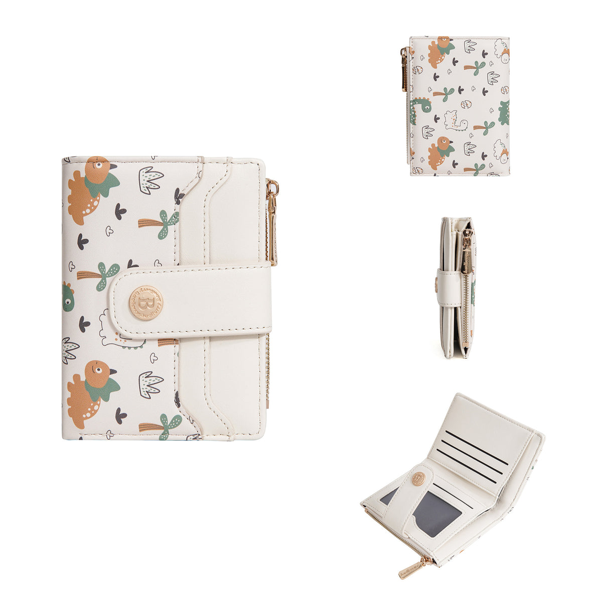 Women's Versatile Cartoon Printing Short Cute Large Capacity Two Ladies Wallet