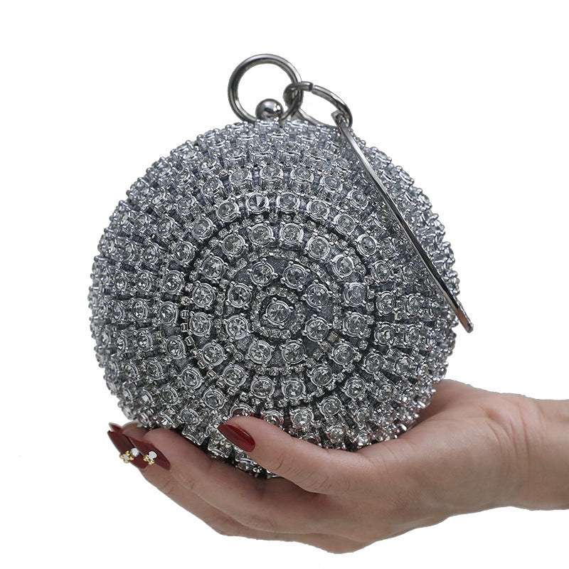 Women's Diamond Round Dinner Banquet Clutch Dress Evening Bags