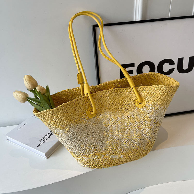 Straw Large Capacity French Hand-woven Holiday Crossbody Bags