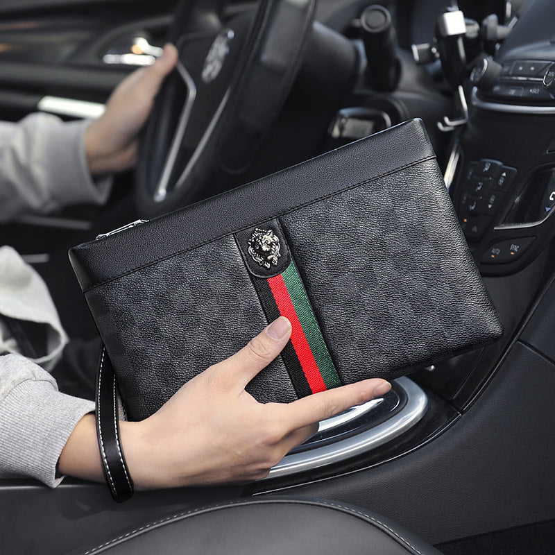 Men's Clutch Leather Fashion Business Envelope Bags