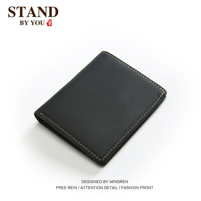 Women's & Men's & Cowhide Vintage Crazy Horse Leather Men's Wallets