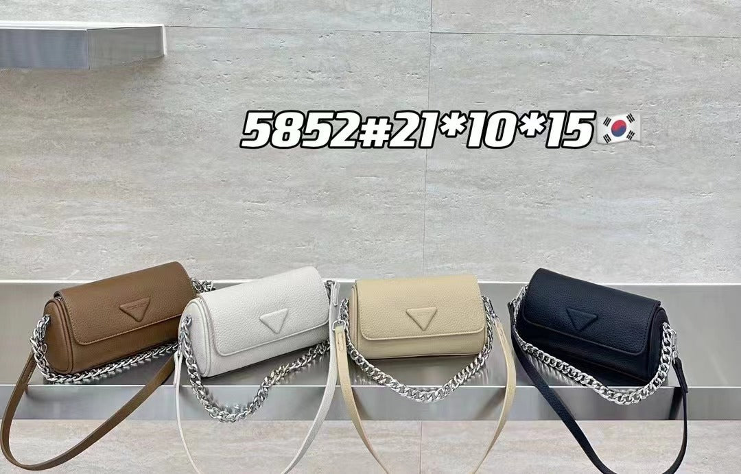 Women's Chain Korean Fashion Round Trendy Textured Crossbody Bags