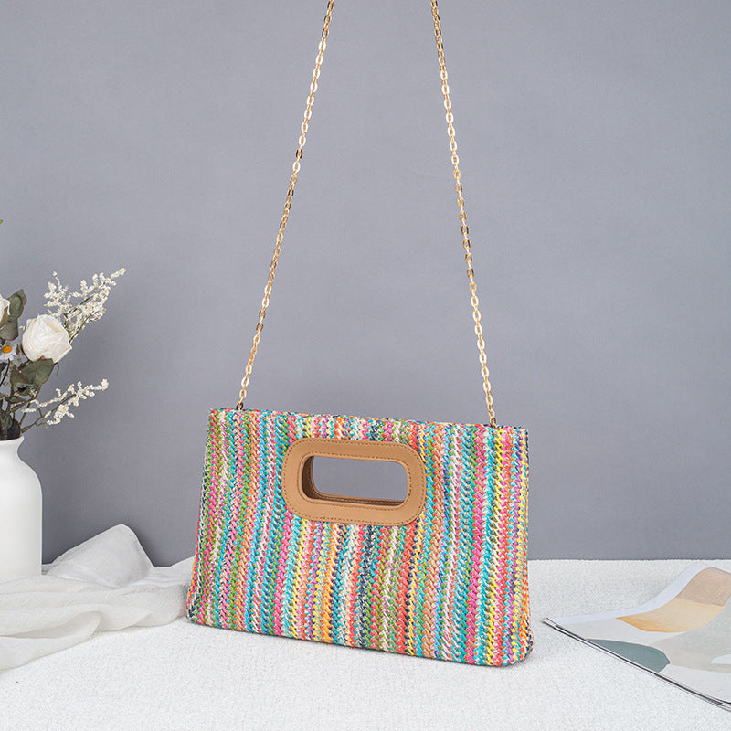 Women's Summer Popular Straw Woven Beach Fashion Women's Handbag