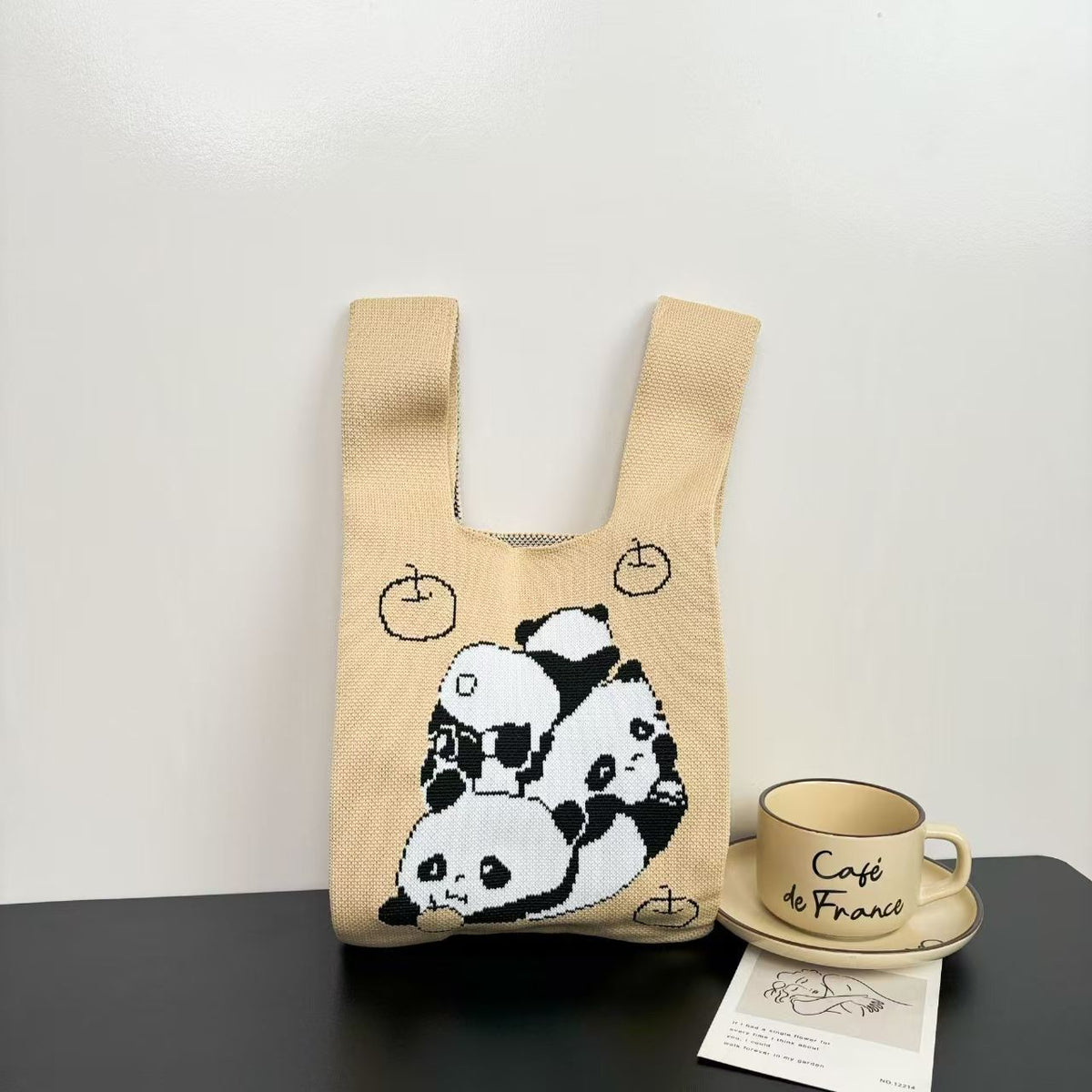 Women's Cute Panda Knitted Gift Niche High-grade Women's Handbag
