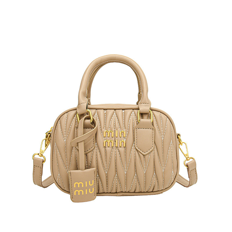 Women's Fashion Fashionable High-grade Pleated Bowling Mini Shoulder Bags