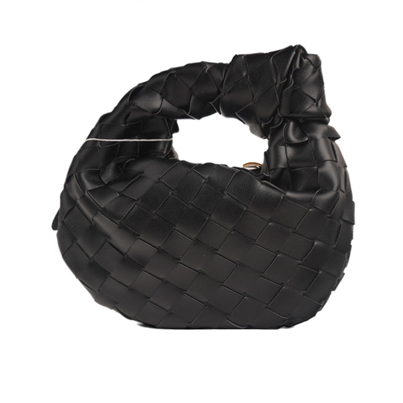 Mini Woven Handmade Croissant Gold Hardware Handbags